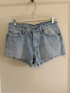 Levi's Light Blue Distressed Denim Cutoff Shorts